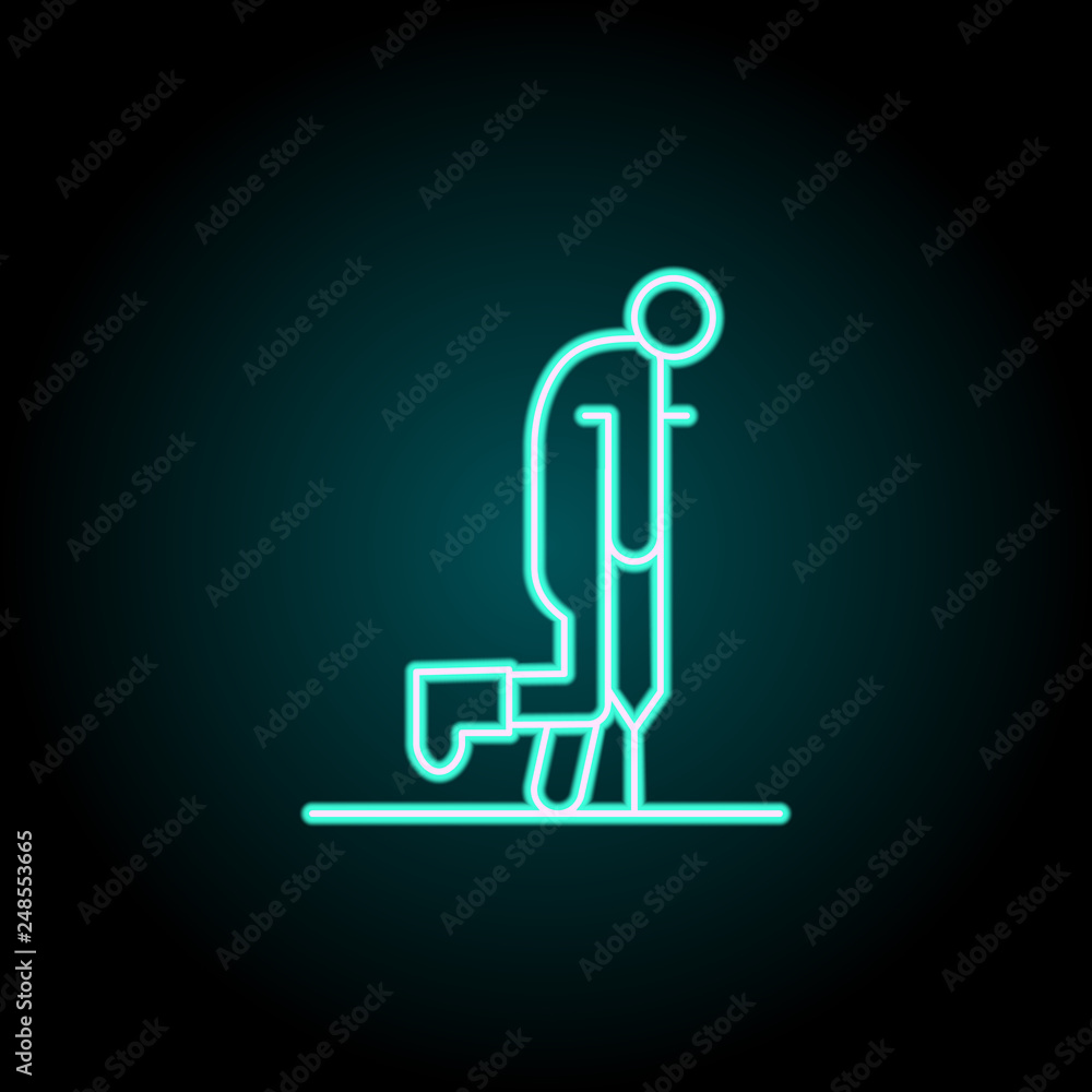 Poster accident icon. elements of conceptual figures in neon style icons. simple icon for websites, web des