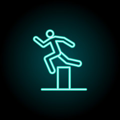 barrier jump icon. Elements of conceptual figures in neon style icons. Simple icon for websites, web design, mobile app, info graphics