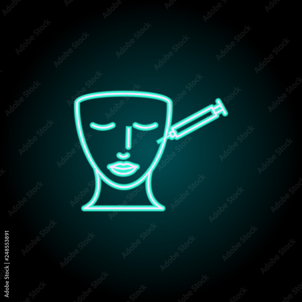 Poster injection icon. elements of plastic syrgery in neon style icons. simple icon for websites, web desig