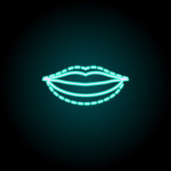 plastic lips icon. Elements of plastic syrgery in neon style icons. Simple icon for websites, web design, mobile app, info graphics