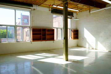 Empty space with sunray coming in just moving in or moving out or ready for renovation.