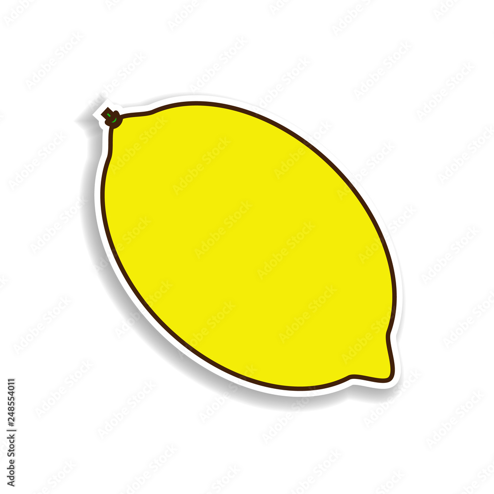 Poster lemon colored sticker icon. elements of fruit in color icons. simple icon for websites, web design, 