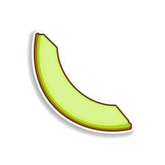 a piece of melon colored sticker icon. Elements of fruit in color icons. Simple icon for websites, web design, mobile app, info graphics