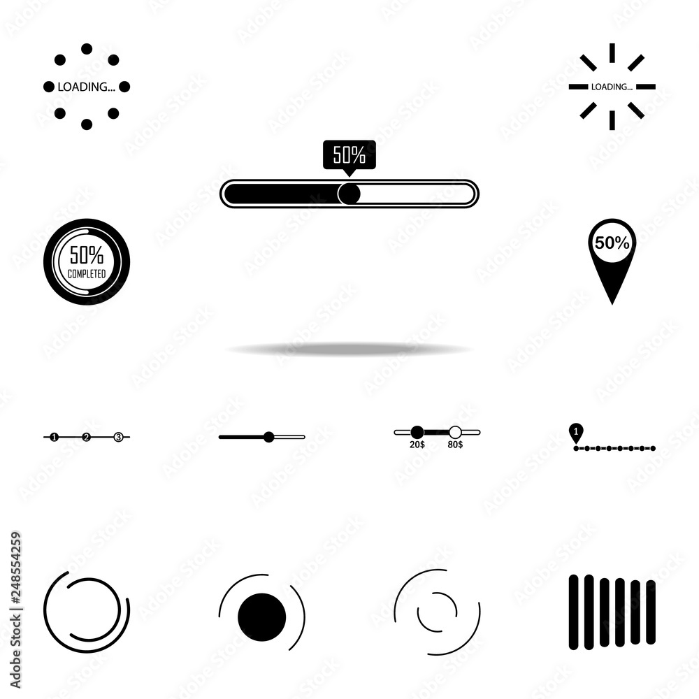 Poster loading bar percent icon. loader icons universal set for web and mobile