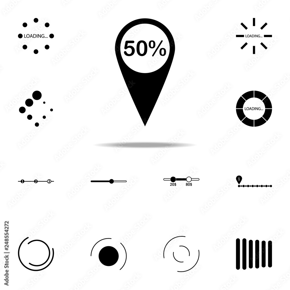 Poster loading percent icon. loader icons universal set for web and mobile