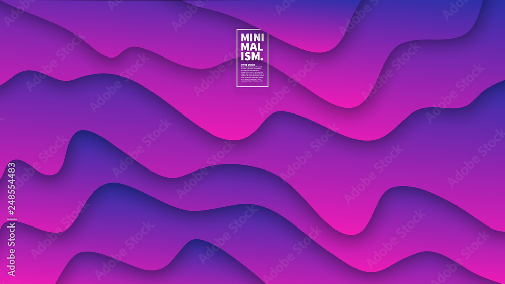 Poster 3d abstract vector vivid vibrant smooth liquid curved lines background. abstract vector background