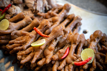 Steamed Chicken Feet Street Food