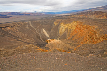 Panorama of a Crater in a Volcanic Landscape