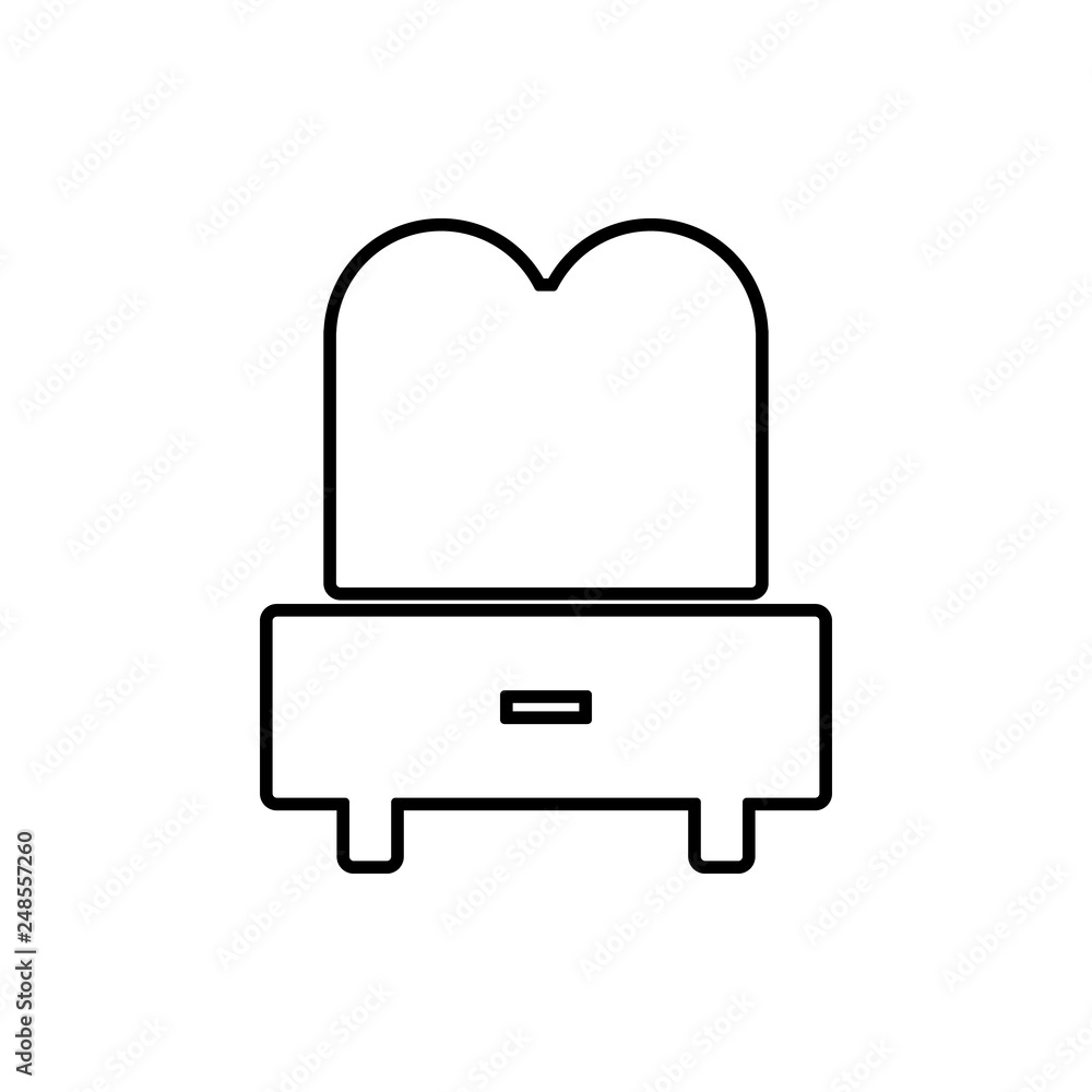 Poster mirror with mirror glyph icon. element of furniture for mobile concept and web apps icon. thin line 