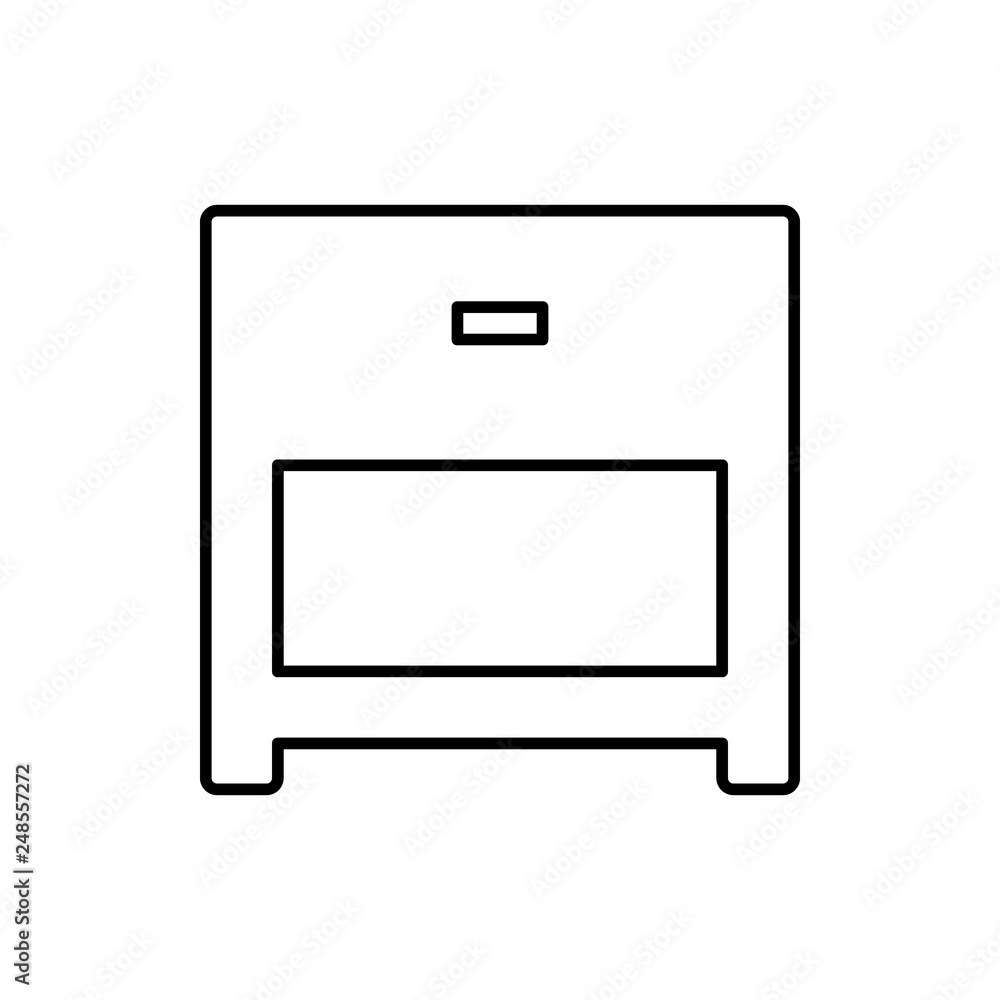 Poster nightstand glyph icon. element of furniture for mobile concept and web apps icon. thin line icon for