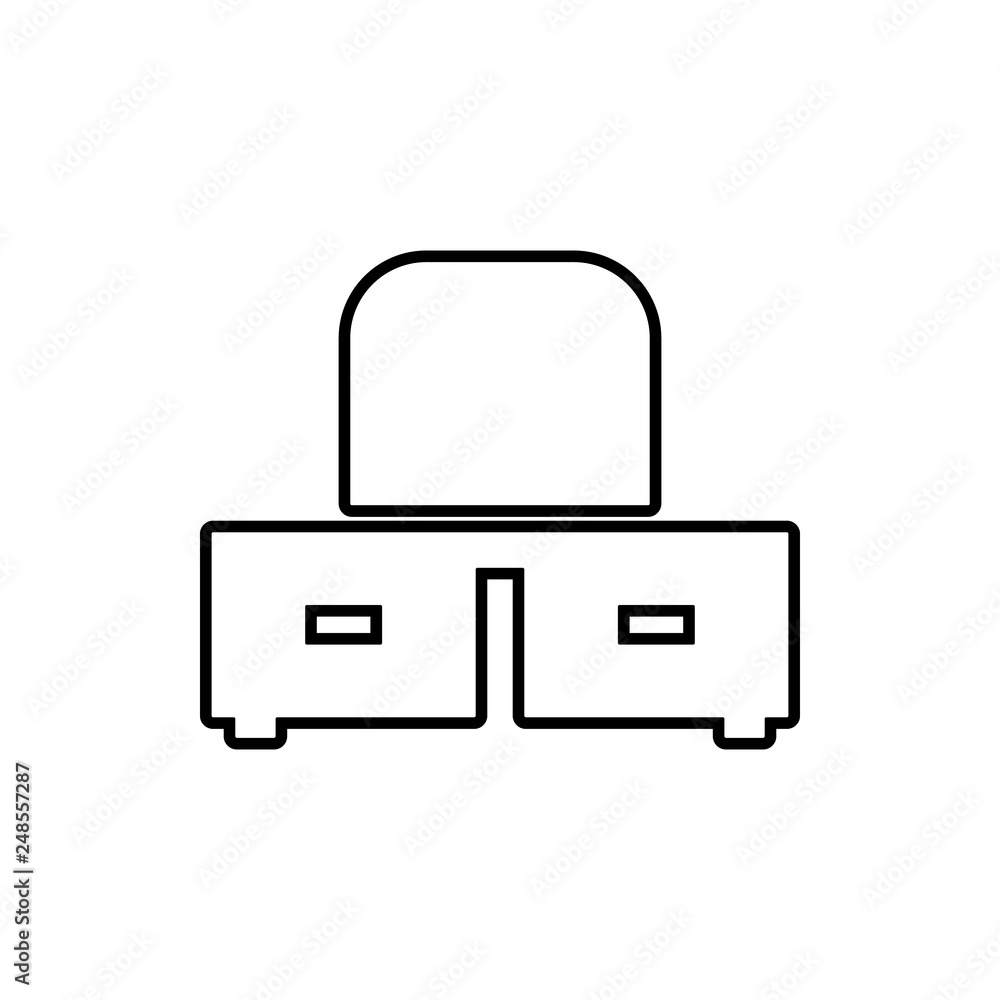Poster mirror with mirror glyph icon. element of furniture for mobile concept and web apps icon. thin line 