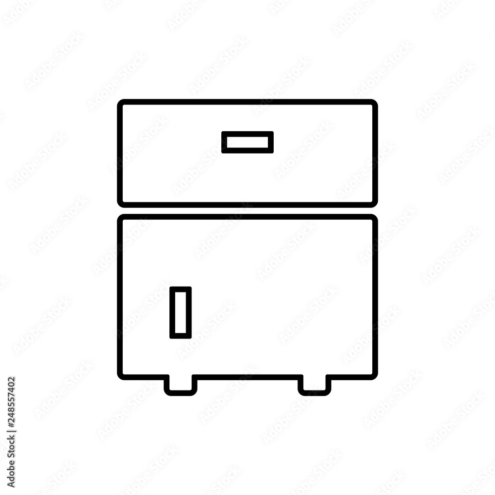 Poster nightstand glyph icon. element of furniture for mobile concept and web apps icon. thin line icon for