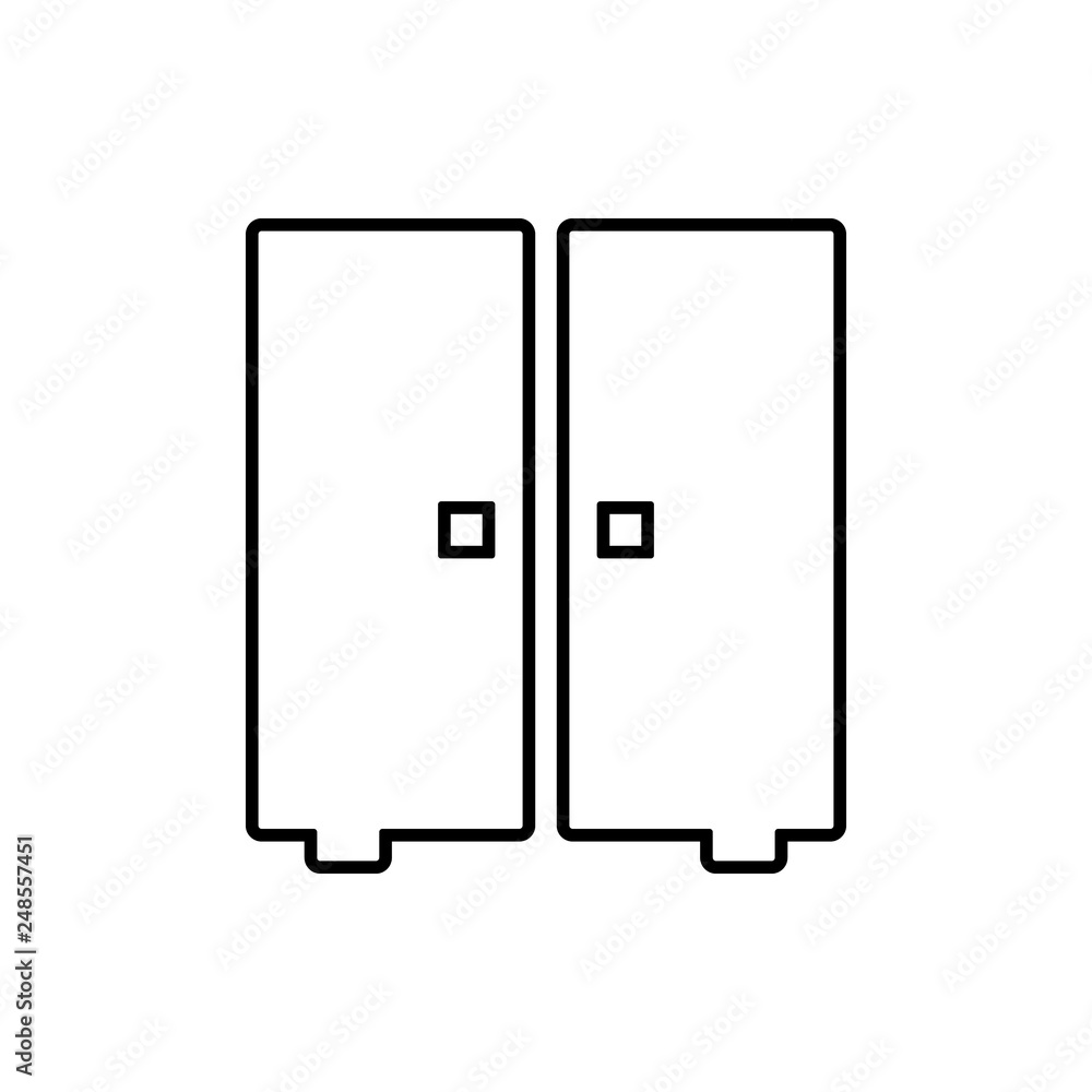 Poster wardrobe glyph icon. element of furniture for mobile concept and web apps icon. thin line icon for w