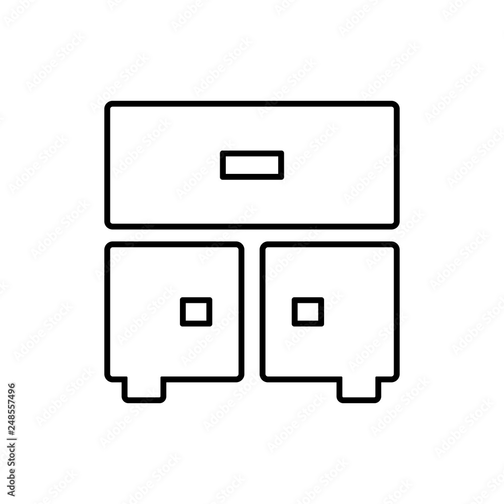 Poster nightstand glyph icon. element of furniture for mobile concept and web apps icon. thin line icon for