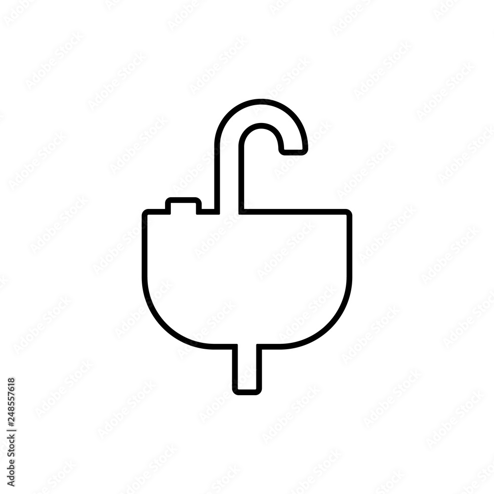 Poster sink in the bathroom glyph icon. element of furniture for mobile concept and web apps icon. thin lin