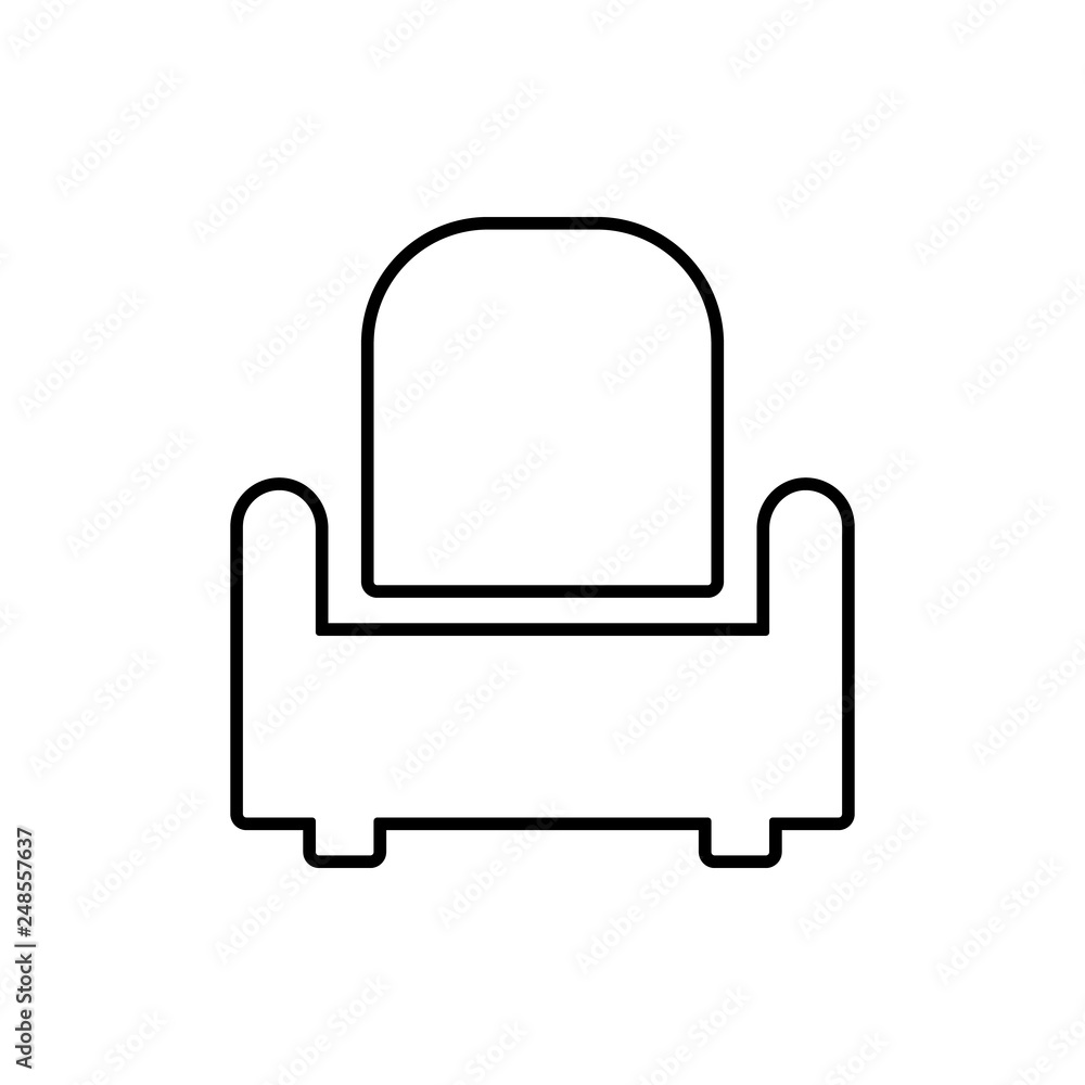 Aufkleber armchair glyph icon. element of furniture for mobile concept and web apps icon. thin line icon for w