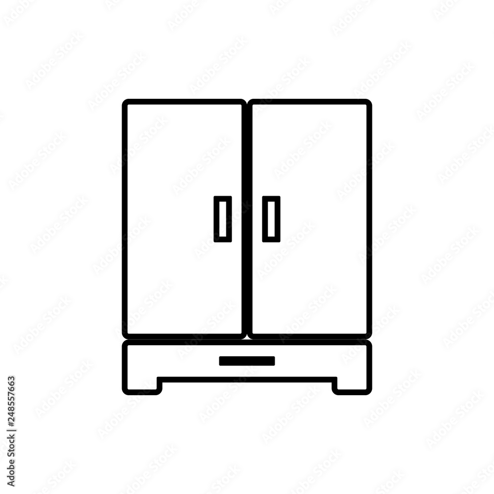 Poster wardrobe glyph icon. element of furniture for mobile concept and web apps icon. thin line icon for w