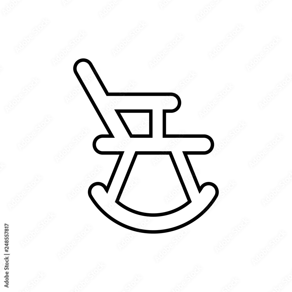 Poster rocking chair glyph icon. element of furniture for mobile concept and web apps icon. thin line icon 