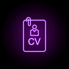 curriculum vitae line icon. Elements of web in neon style icons. Simple icon for websites, web design, mobile app, info graphics