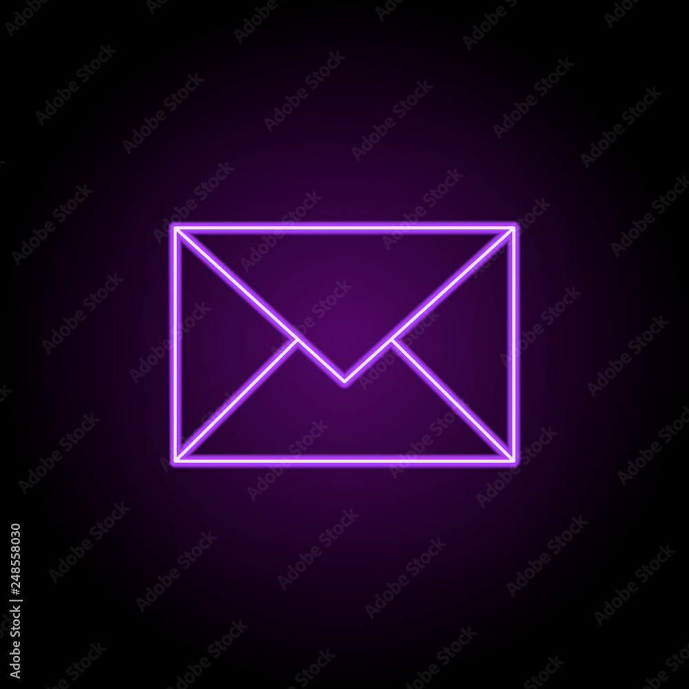 Poster email sign line icon. elements of web in neon style icons. simple icon for websites, web design, mob
