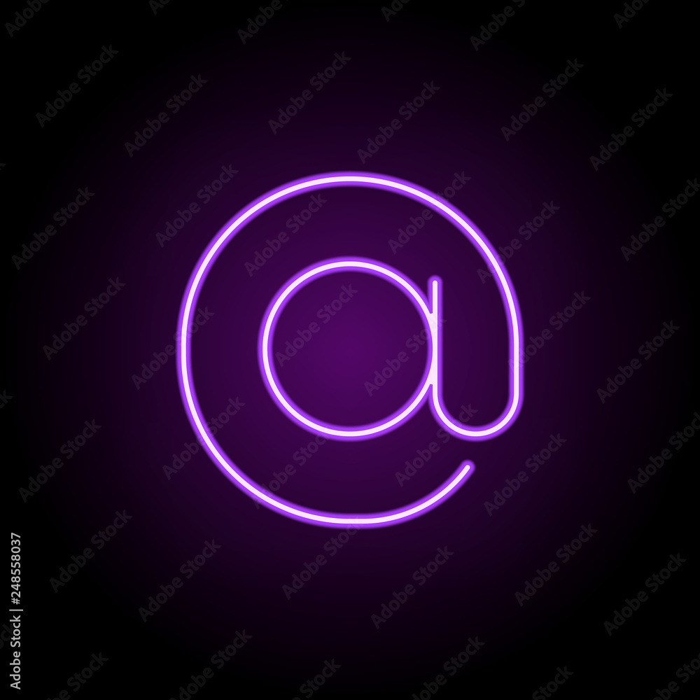 Poster email sign line icon. elements of web in neon style icons. simple icon for websites, web design, mob