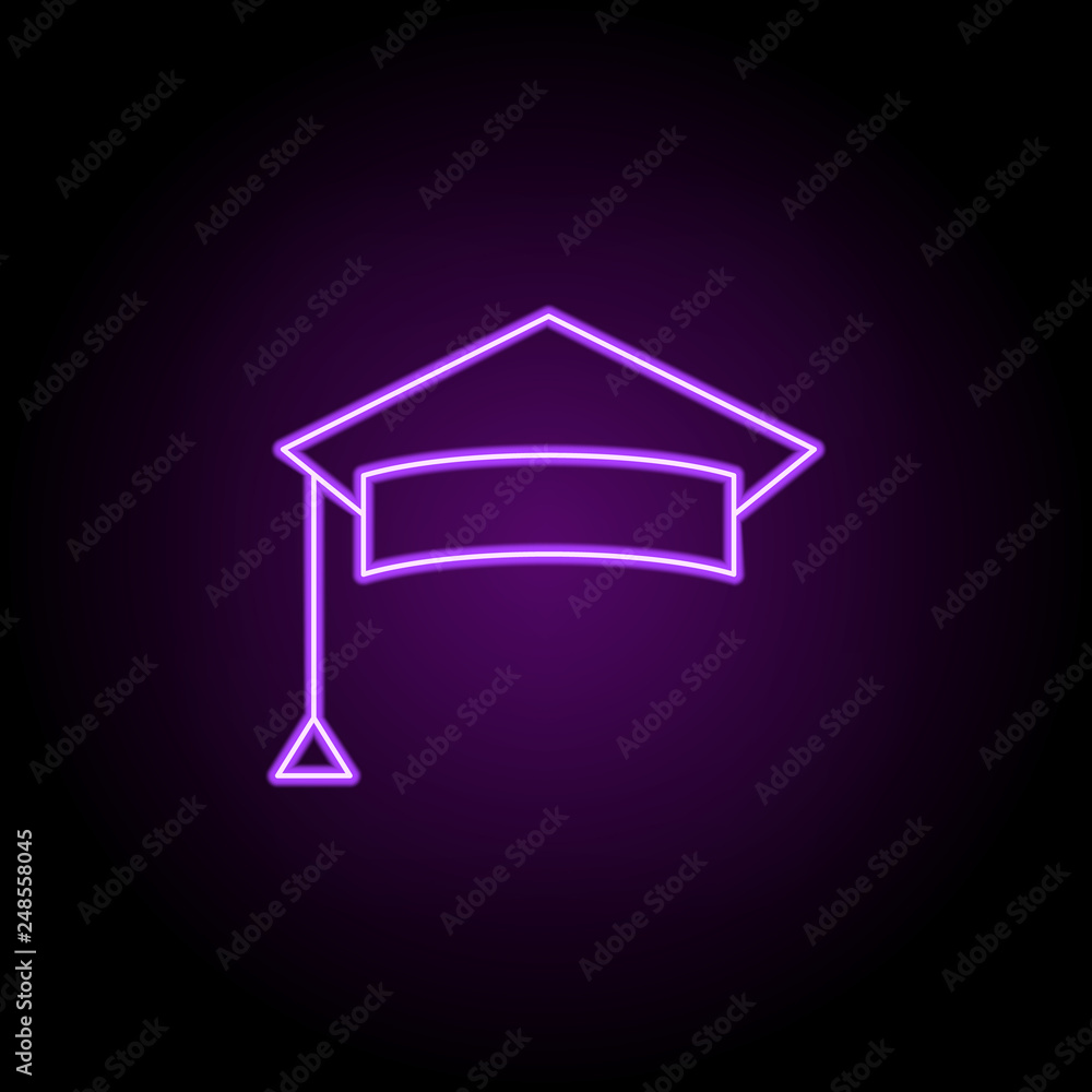 Poster education cup line icon. elements of web in neon style icons. simple icon for websites, web design, 