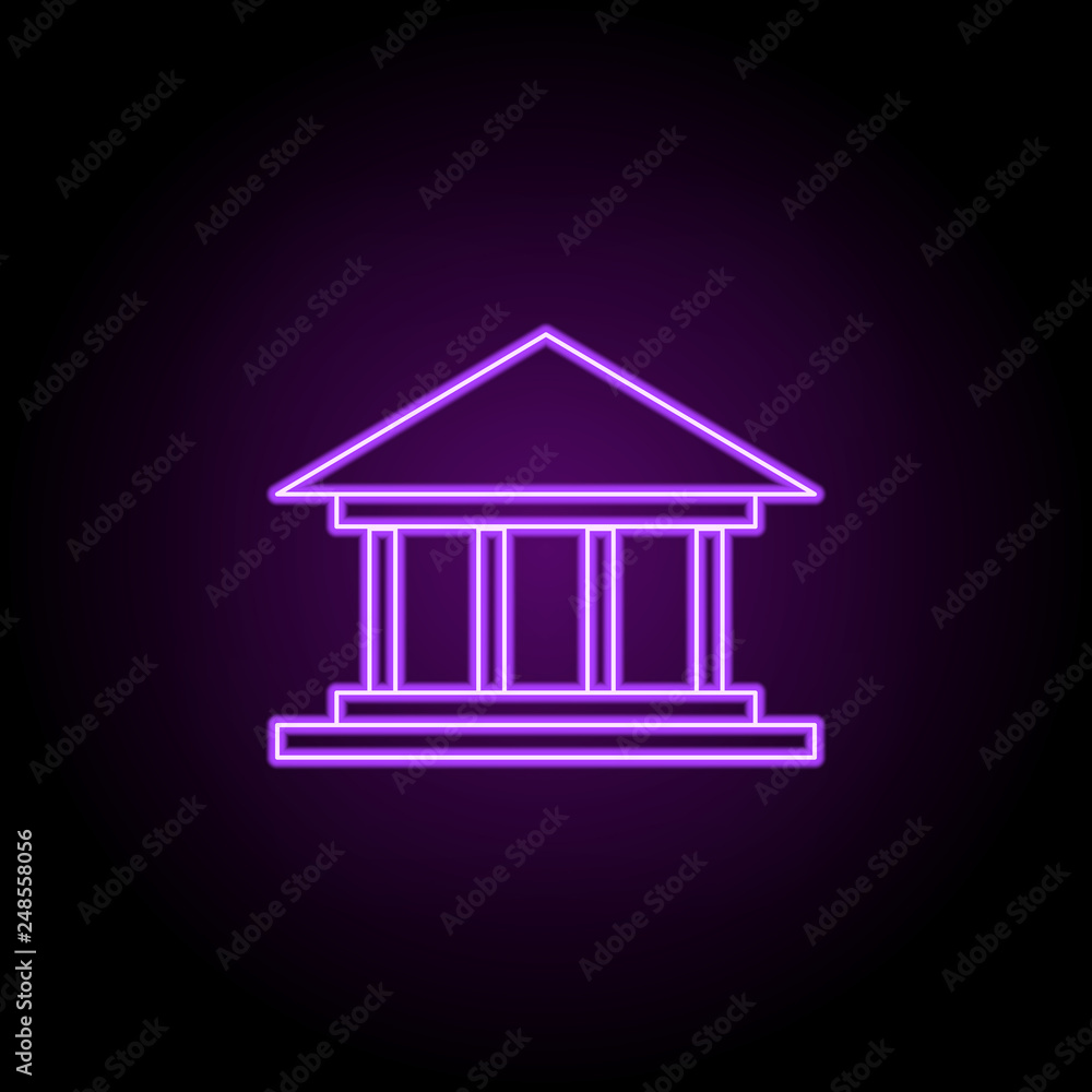 Poster education building line icon. elements of web in neon style icons. simple icon for websites, web des