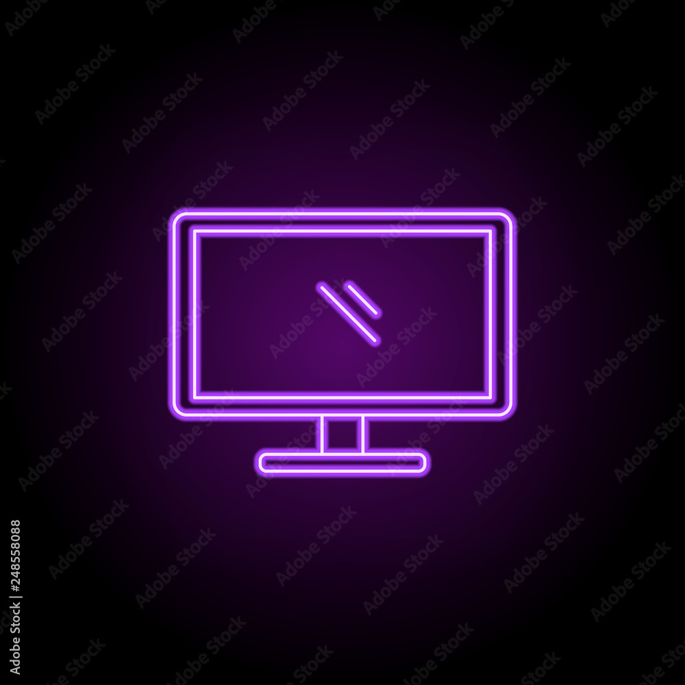 Poster computer skills line icon. elements of web in neon style icons. simple icon for websites, web design