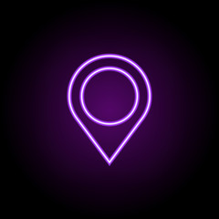 home address in pin line icon. Elements of web in neon style icons. Simple icon for websites, web design, mobile app, info graphics