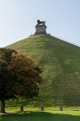 The Lion of Waterloo - Lion's Hill in Waterloo with trees - Belgium