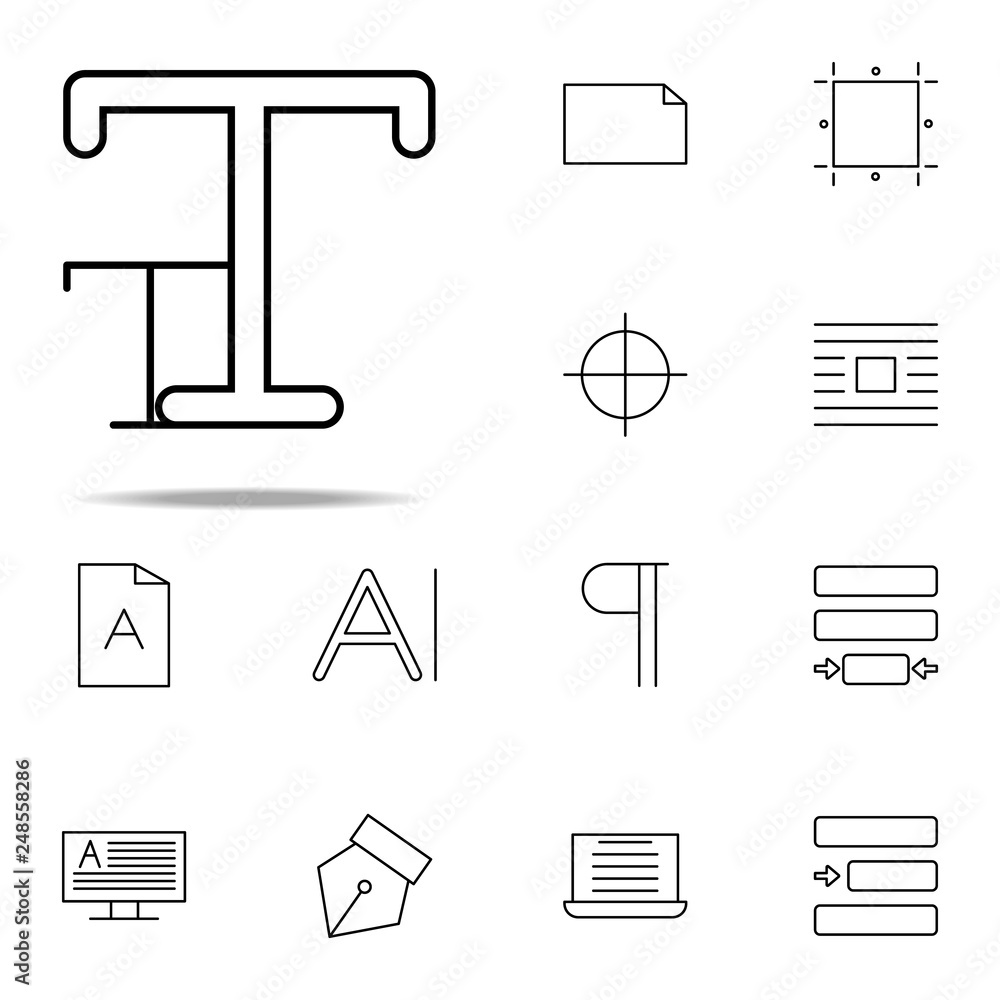 Poster editorial, font size icon. editorial design icons universal set for web and mobile