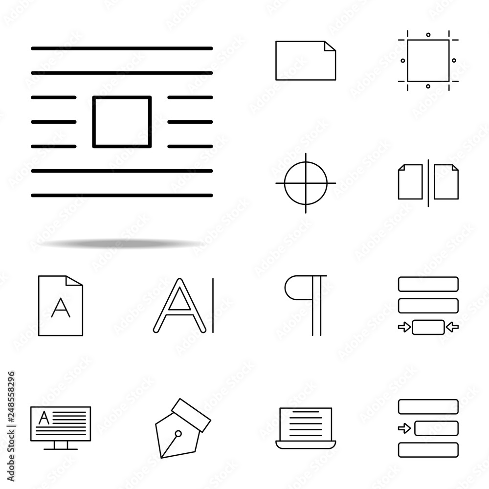 Poster editorial, wrap icon. editorial design icons universal set for web and mobile