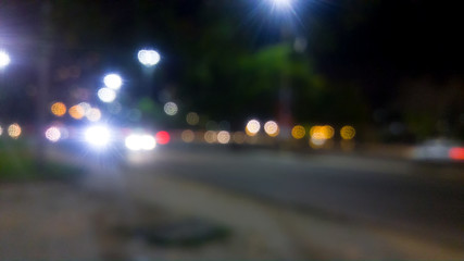 Fototapeta na wymiar I transit the night in blur