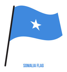 Somalia Flag Waving Vector Illustration on White Background. Somalia National Flag.