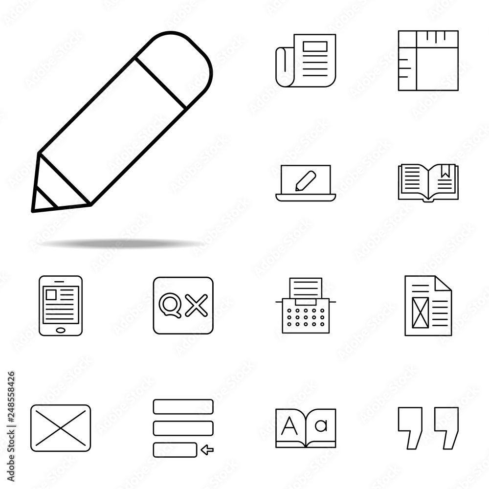 Poster editorial, pencil tool icon. editorial design icons universal set for web and mobile