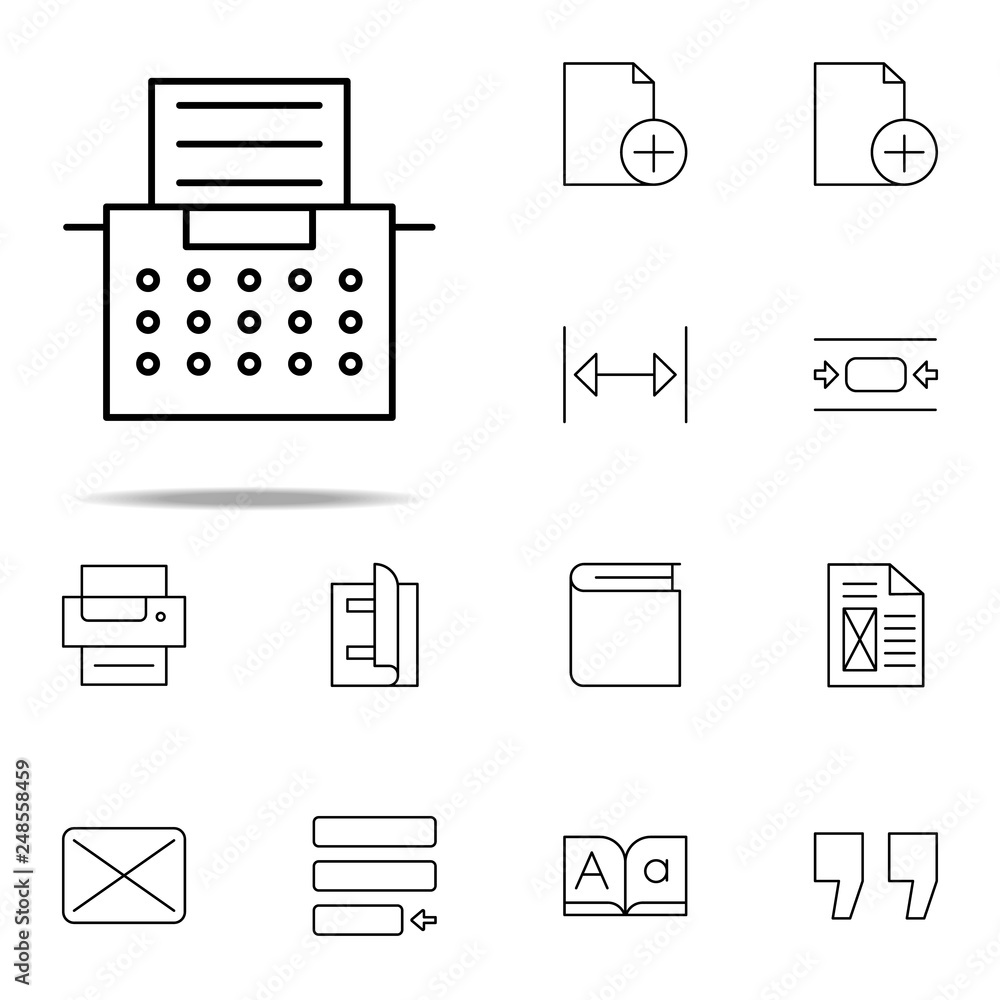Poster editorial, typewriter icon. editorial design icons universal set for web and mobile