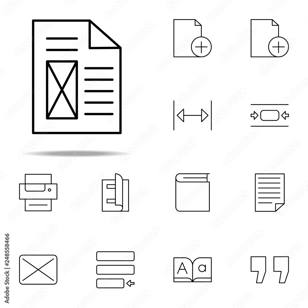 Poster editorial, page icon. editorial design icons universal set for web and mobile