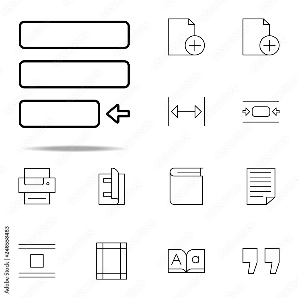 Poster editorial, justify icon. editorial design icons universal set for web and mobile