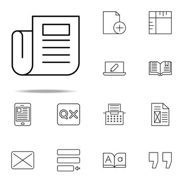 editorial, newspaper icon. editorial design icons universal set for web and mobile