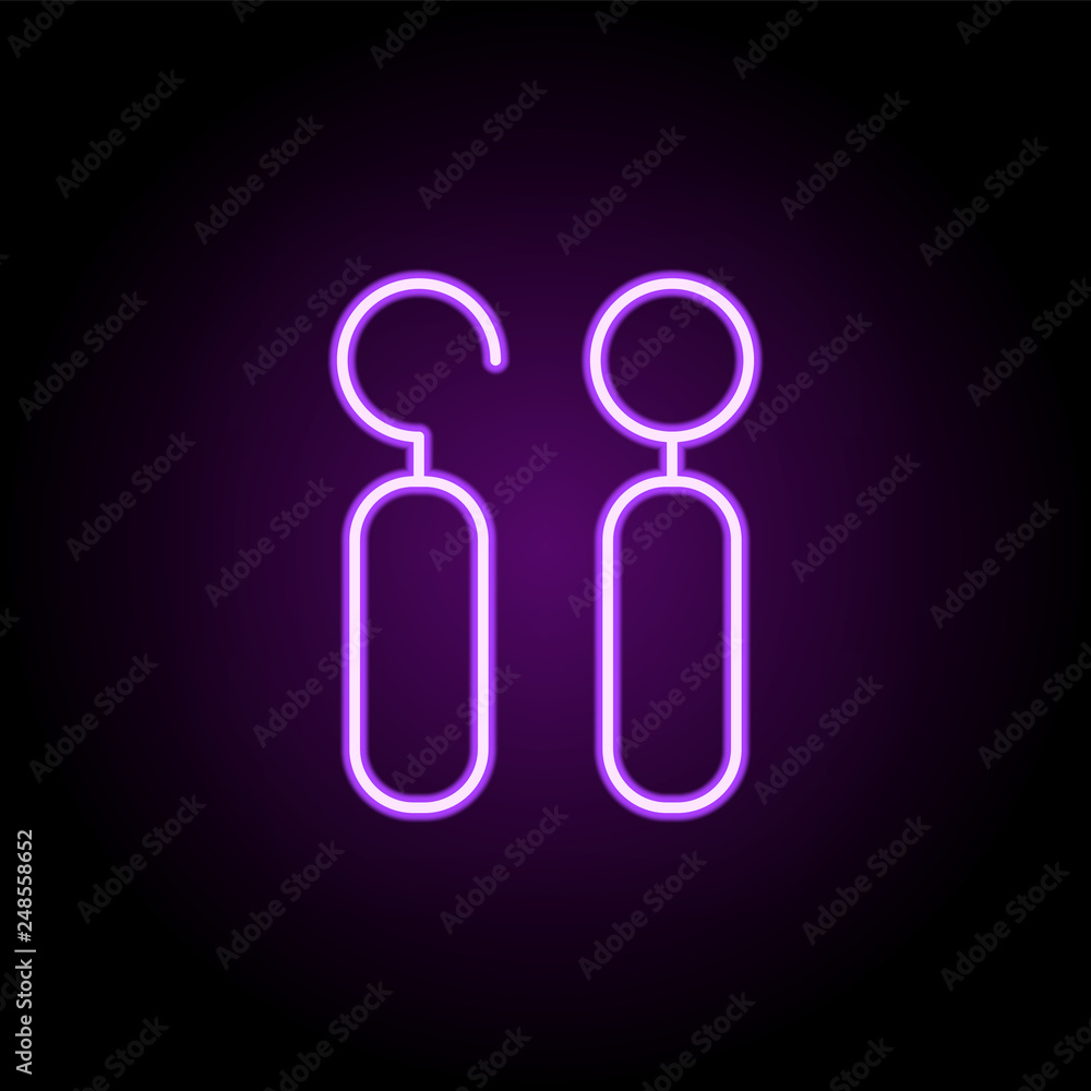 Poster dentist tools icon. elements of web in neon style icons. simple icon for websites, web design, mobil