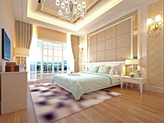 Fototapeta na wymiar 3d render of cozy bedroom
