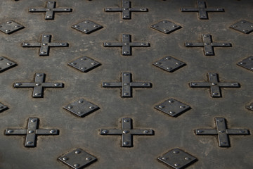 Iron footpath designed with rivets