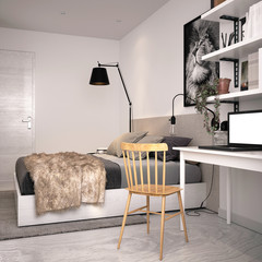 3d render of cozy bedroom