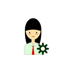 Businesswoman, gear color icon. Element of 8 march icon. Premium quality graphic design icon. Signs and symbols collection icon for websites, web design, mobile app