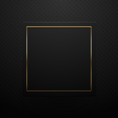 Black paper background with gold square frame. - 248560649
