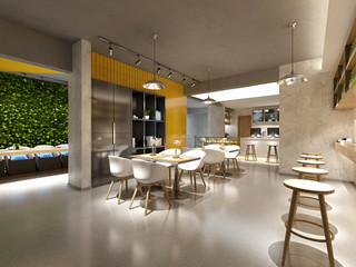 3d render restaurant