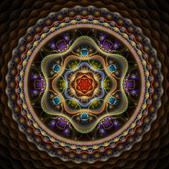 Abstract fractal background, computer-generated illustration.