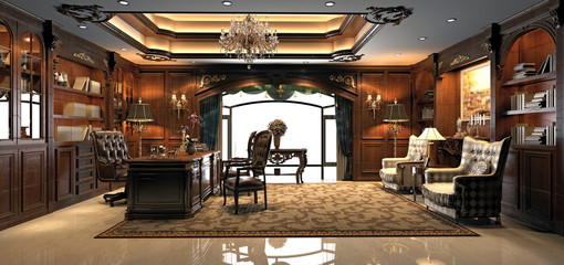 3d render of post modern living room