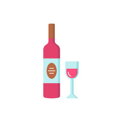 Wine Icon in flat style