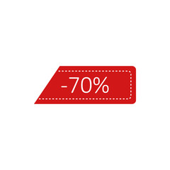  color tag discount 70% icon. Element of discount tag. Premium quality graphic design icon. Signs and symbols collection icon for websites, web design, mobile app
